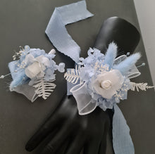 Load image into Gallery viewer, Baby blue preserved flowers corsage & buttonhole AB2163 - School formal, prom, graduation