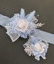 Load image into Gallery viewer, Baby blue preserved flowers corsage & buttonhole AB2163 - School formal, prom, graduation