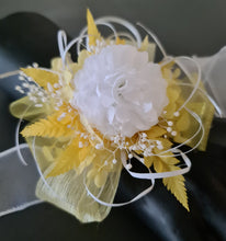 Load image into Gallery viewer, Yellow everlasting flowers corsage AB2164 - School formal, prom, graduation