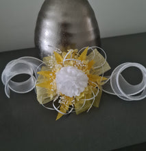 Load image into Gallery viewer, Yellow everlasting flowers corsage AB2164 - School formal, prom, graduation