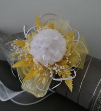 Load image into Gallery viewer, Yellow everlasting flowers corsage AB2164 - School formal, prom, graduation