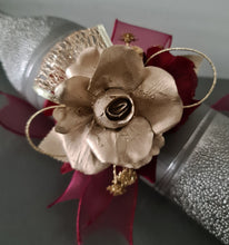Load image into Gallery viewer, Burgundy and gold everlasting flowers corsage & buttonhole AB2166 - School formal, prom, graduation