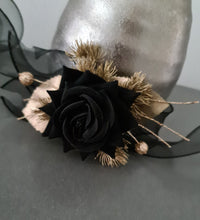 Load image into Gallery viewer, Black & gold everlasting flowers corsage AB2167 - School formal, prom, graduation