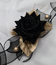 Load image into Gallery viewer, Black & gold everlasting flowers corsage AB2167 - School formal, prom, graduation