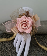 Load image into Gallery viewer, Blush & gold everlasting flowers corsage AB2170 - School formal, prom, graduation