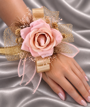Load image into Gallery viewer, Blush & gold everlasting flowers corsage AB2170 - School formal, prom, graduation