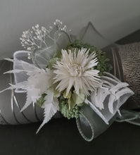 Load image into Gallery viewer, Sage & white preserved flowers corsage AB2171 - School formal, prom, graduation