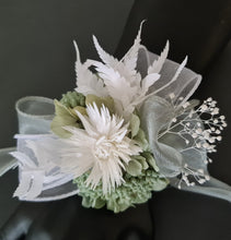 Load image into Gallery viewer, Sage & white preserved flowers corsage AB2171 - School formal, prom, graduation