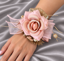 Load image into Gallery viewer, Blush & gold everlasting flowers corsage AB2175 - School formal, prom, graduation