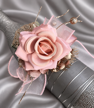Load image into Gallery viewer, Blush & gold everlasting flowers corsage AB2175 - School formal, prom, graduation