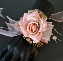 Load image into Gallery viewer, Blush & gold everlasting flowers corsage AB2175 - School formal, prom, graduation