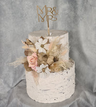 Load image into Gallery viewer, Everlasting flowers blush, champagne gold & neutral cake topper AB2180