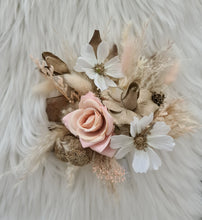 Load image into Gallery viewer, Everlasting flowers blush, champagne gold & neutral cake topper AB2180