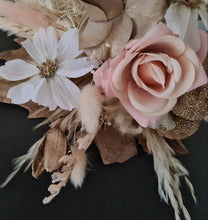 Load image into Gallery viewer, Everlasting flowers blush, champagne gold & neutral cake topper AB2180