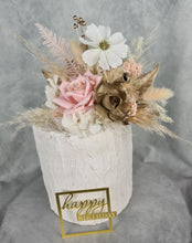 Load image into Gallery viewer, Everlasting flowers blush, champagne gold & neutral cake topper AB2181