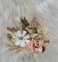 Load image into Gallery viewer, Everlasting flowers blush, champagne gold & neutral cake topper AB2182