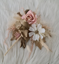 Load image into Gallery viewer, Everlasting flowers blush, champagne gold & neutral cake topper AB2182