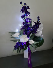 Load image into Gallery viewer, Singapore orchids & anthurium flowers with lights flowers arrangement – AB2190