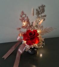 Load image into Gallery viewer, Preserved red rose with blush & lights – AB2195