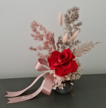 Load image into Gallery viewer, Preserved red rose with blush & lights – AB2195