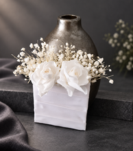 Load image into Gallery viewer, White & Off-White preserved roses pocket flowers AB2208 – Wedding, Prom, Graduation