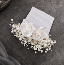 Load image into Gallery viewer, White & Off-White preserved roses pocket flowers AB2208 – Wedding, Prom, Graduation