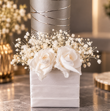 Load image into Gallery viewer, White & Off-White preserved roses pocket flowers AB2208 – Wedding, Prom, Graduation