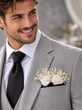 Load image into Gallery viewer, White & Off-White preserved roses pocket flowers AB2208 – Wedding, Prom, Graduation