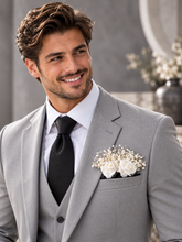 Load image into Gallery viewer, White & Off-White preserved roses pocket flowers AB2208 – Wedding, Prom, Graduation