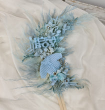 Load image into Gallery viewer, Its a Boy Preserved flowers blue Cake Topper