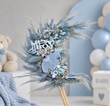 Load image into Gallery viewer, Its a Boy Preserved flowers blue Cake Topper