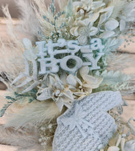 Load image into Gallery viewer, Its a Boy Preserved flowers blue Cake Topper