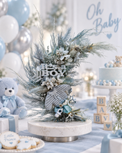 Load image into Gallery viewer, Its a Boy Preserved flowers blue Cake Topper