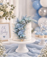 Load image into Gallery viewer, Its a Boy Preserved flowers blue Cake Topper