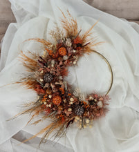 Load image into Gallery viewer, Rustic Floral cake hoop combination of preserved & dry flowers