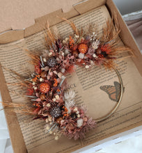 Load image into Gallery viewer, Rustic Floral cake hoop combination of preserved & dry flowers