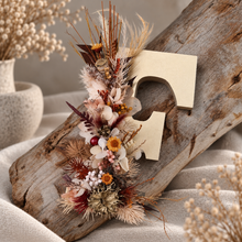 Load image into Gallery viewer, Preserved Everlasting flowers letter F - 15cm - Rustic Gold