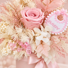 Load image into Gallery viewer, Welcome Baby girl preserved rose arrangement
