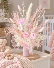 Load image into Gallery viewer, Welcome Baby girl preserved rose arrangement