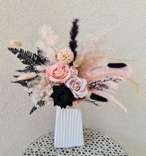 Load image into Gallery viewer, Floral cake topper in black, nude & soft pink/peach tones