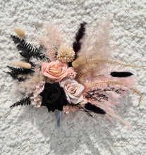 Load image into Gallery viewer, Floral cake topper in black, nude & soft pink/peach tones