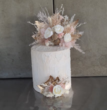 Load image into Gallery viewer, Double cake topper in blush, neutral & gold colours