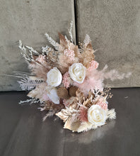 Load image into Gallery viewer, Double cake topper in blush, neutral & gold colours