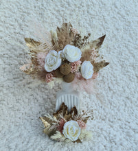 Load image into Gallery viewer, Double cake topper in blush, neutral & gold colours