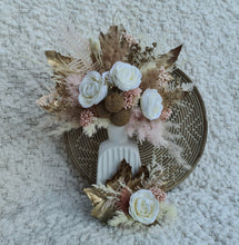 Load image into Gallery viewer, Double cake topper in blush, neutral & gold colours
