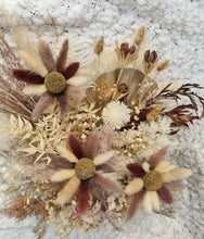 Load image into Gallery viewer, Boho hippie everlasting flowers in wicker pot