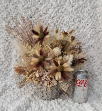 Load image into Gallery viewer, Boho hippie everlasting flowers in wicker pot