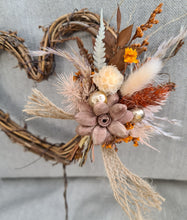 Load image into Gallery viewer, Double love hearth cake topper - Rustic flowers