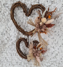 Load image into Gallery viewer, Double love hearth cake topper - Rustic flowers