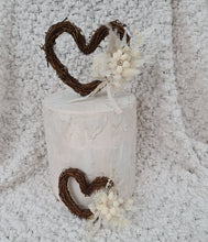 Load image into Gallery viewer, Double love hearth cake topper - Boho everlasting flowers
